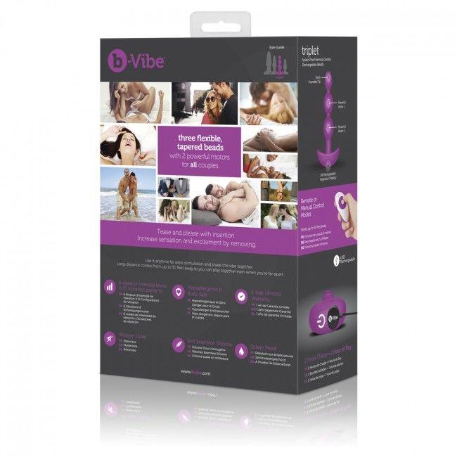 B-VIBE - TRIPLET ANAL CONTROL REMOTO BEADS ROSA - Optelum