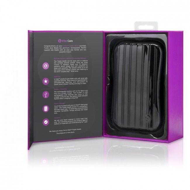 B-VIBE - TRIPLET ANAL CONTROL REMOTO BEADS ROSA - Optelum