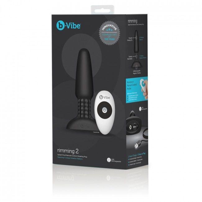 B-VIBE - RIMMING CONTROL REMOTO ANAL PLUG 2 NEGRO - Optelum
