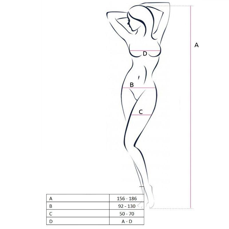 PASSION - WOMAN BS058 BODYSTOCKING NEGRO TALLA UNICA - Optelum