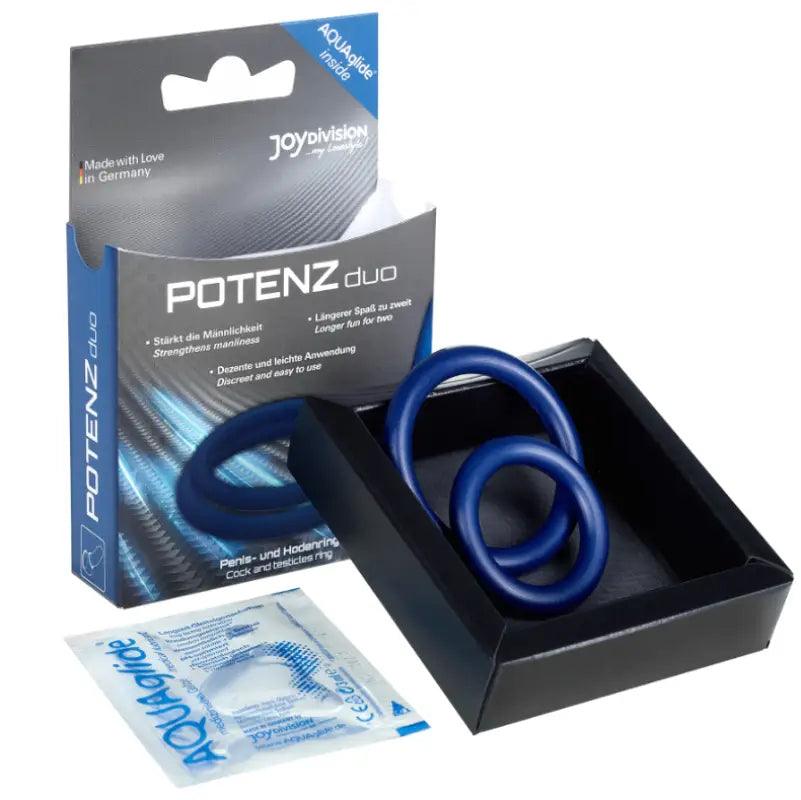 JOYDIVISION POTENZDUO - ANILLOS PARA PENE AZUL - M - Optelum