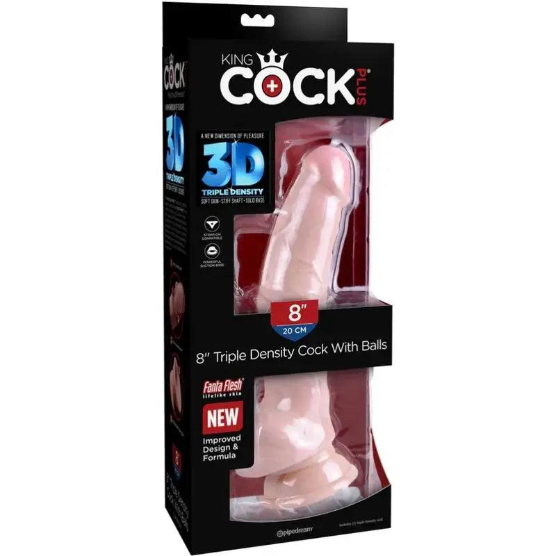 KING COCK - DILDO TRIPLE DENSIDAD 18.4 CM - Optelum
