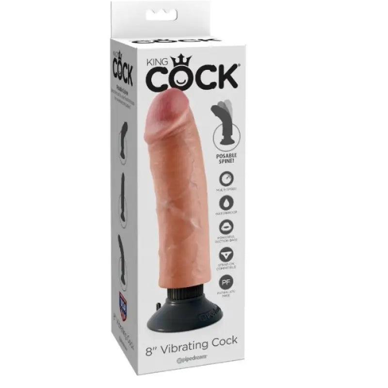 KING COCK - DILDO VIBRADOR 20.32 CM NATURAL - Optelum