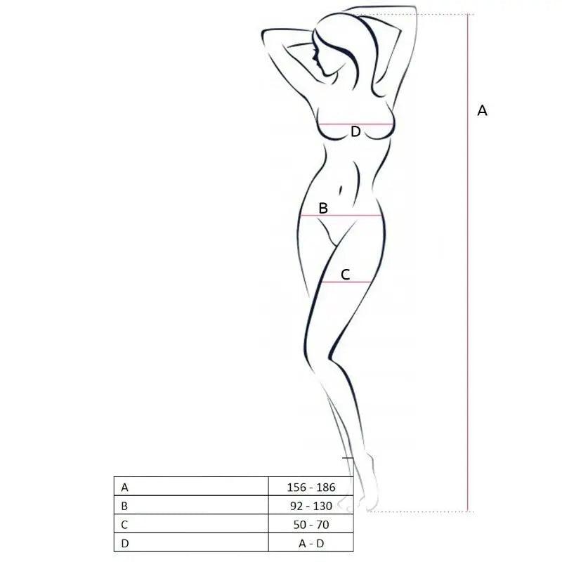 PASSION - WOMAN BS055 BODYSTOCKING NEGRO TALLA UNICA - Optelum