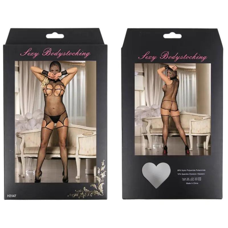 QUEEN LINGERIE - BODYSTOCKING CON GORRO PECHOS DESCUBIERTOS TALLA ÚNICA - Optelum