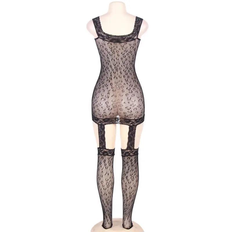 QUEEN LINGERIE - BODYSTOCKING ESTILO LEOPARDO S/L - Optelum