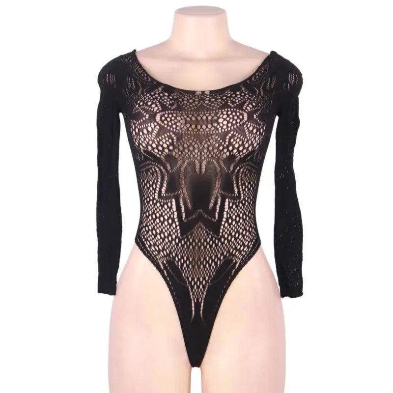 QUEEN LINGERIE - LONG SLEEVE TEDDY S/L - Optelum