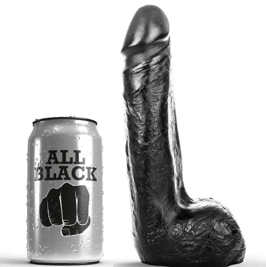 ALL BLACK - DILDO REALISTICO NEGRO SUAVE 20 CM - Optelum