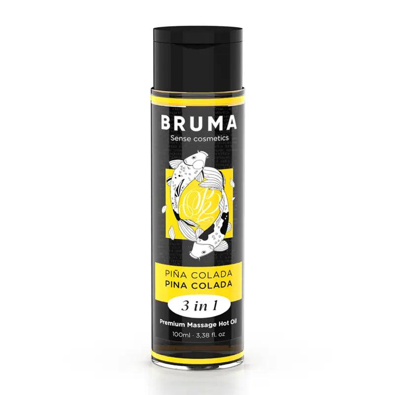 BRUMA - ACEITE DE MASAJE PREMIUM EFECTO CALOR SABOR PIÑA COLADA 3 EN 1 - 100 ML - Optelum