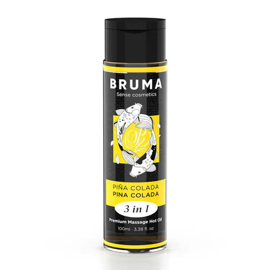 BRUMA - ACEITE DE MASAJE PREMIUM EFECTO CALOR SABOR PIÑA COLADA 3 EN 1 - 100 ML - Optelum
