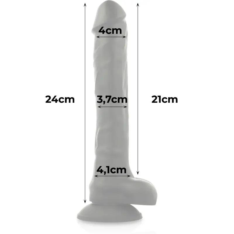 COCK MILLER - ARNES + SILICONA DENSITY ARTICULABLE COCKSIL NEGRO 24 CM - Optelum