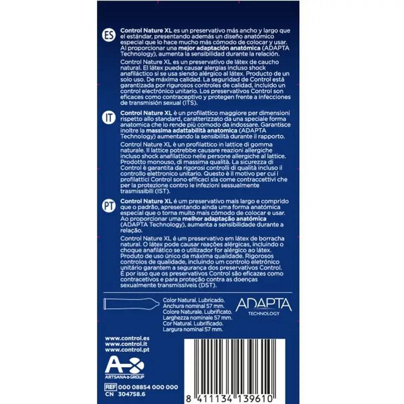 CONTROL - ADAPTA NATURE XL PRESERVATIVOS 12 UNIDADES - Optelum
