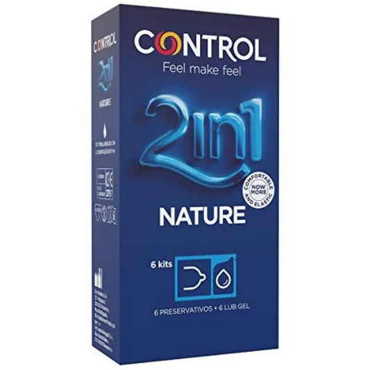 CONTROL - DUO NATURA 2-1 PRESERVATIVO + GEL 6 UDS - Optelum