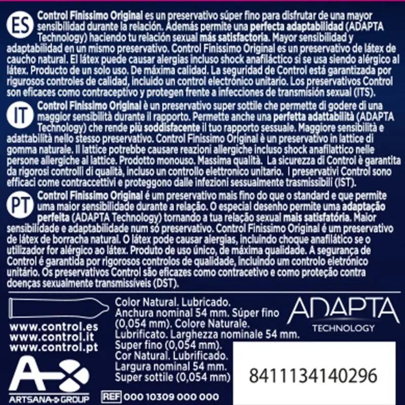 CONTROL - FINISSIMO PRESERVATIVOS 3 UNIDADES - Optelum