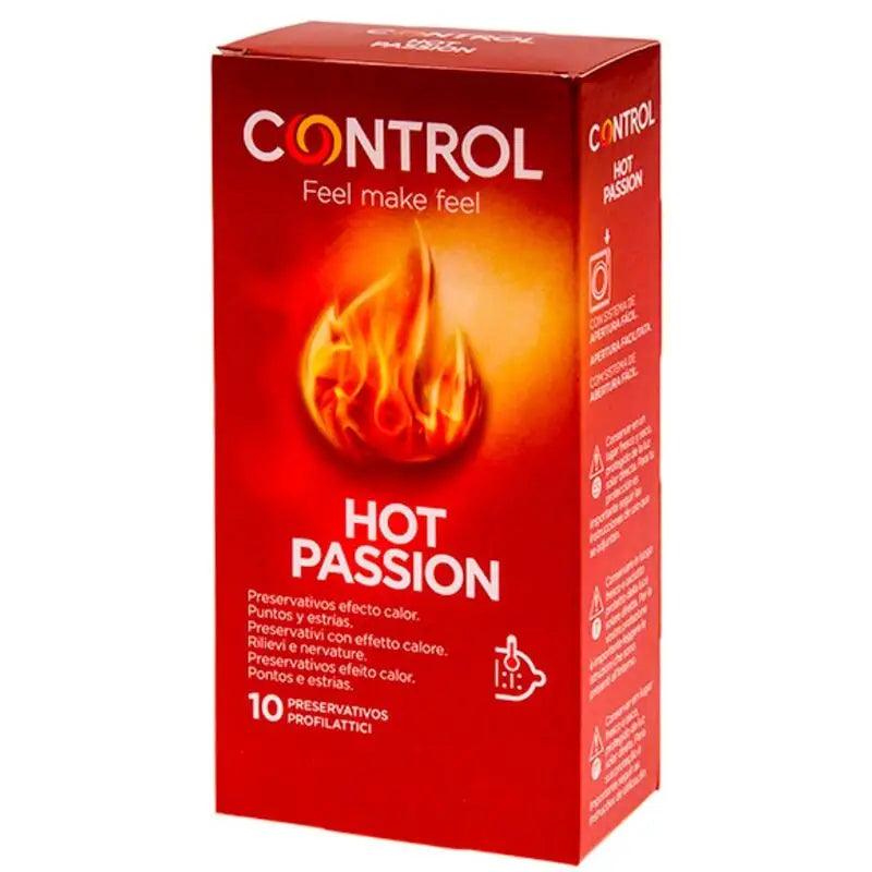 CONTROL - HOT PASSION PRESERVATIVOS EFECTO CALOR 10 UNIDADES - Optelum