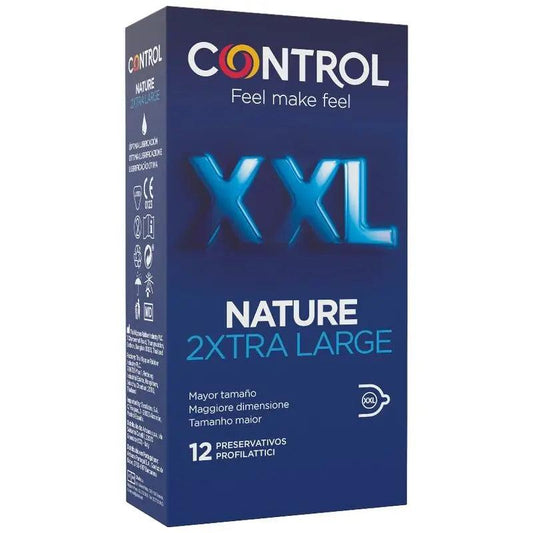 CONTROL - NATURE 2XTRA LARGE PRESERVATIVOS XXL - 12 UNDS - Optelum