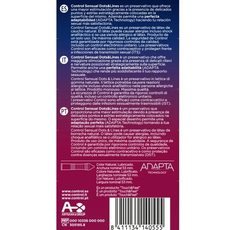 CONTROL - SENSUAL DOTS & LINES PUNTOS Y ESTRIAS 12 UDS - Optelum