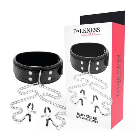 DARKNESS - COLLAR CON PINZAS PARA PEZONES NEGRO - Optelum