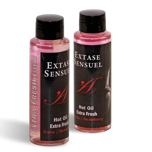 EXTASE SENSUAL - ACEITE MASAJE EFECTO EXTRA FRESH FRESA 100 ML - Optelum