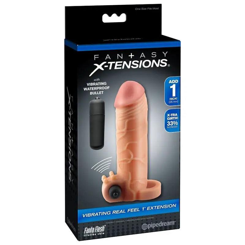 FANTASY X- TENSIONS - EXTENSION PARA EL PENE CON VIBRADOR REAL FEEL 1 - Optelum