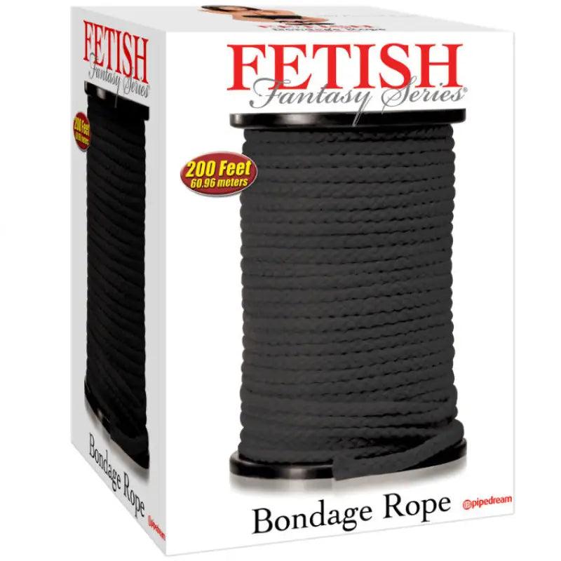 FETISH FANTASY SERIES - SERIES BONDAGE CUERDA SEDA NEGRO 60.96 METROS - Optelum