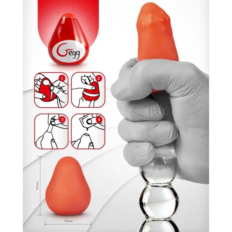 G-VIBE - HUEVO MASTURBADOR TEXTURADO REUTILIZABLE ROJO - Optelum