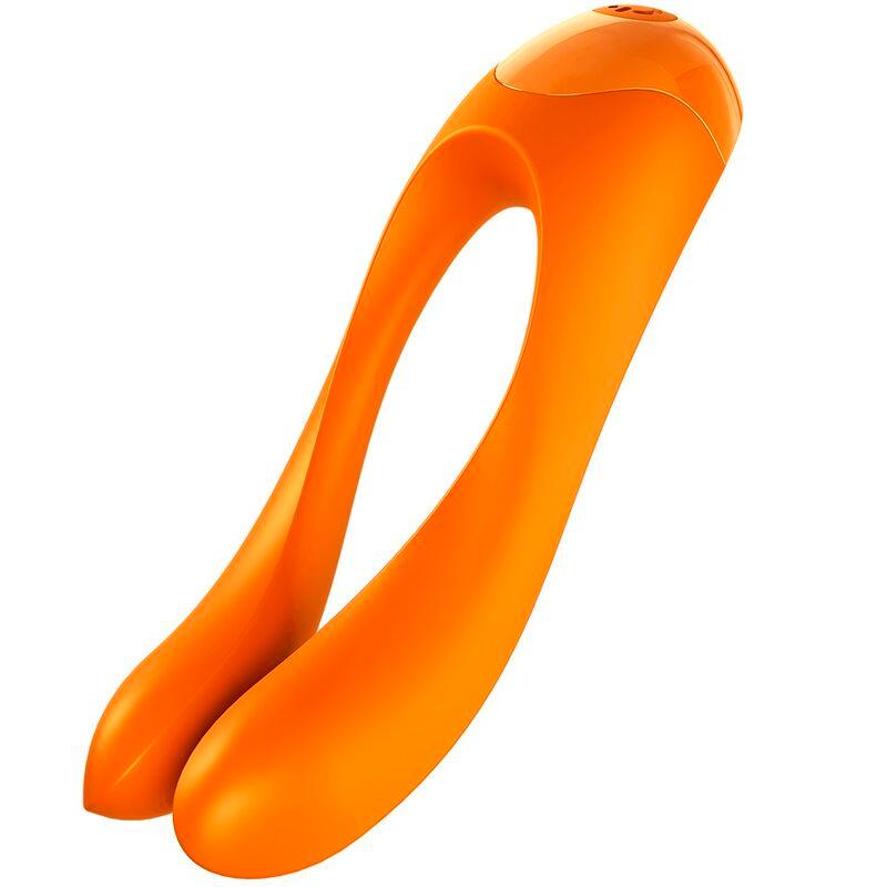 SATISFYER - CANDY CANE VIBRADOR DEDO NARANJA - Optelum