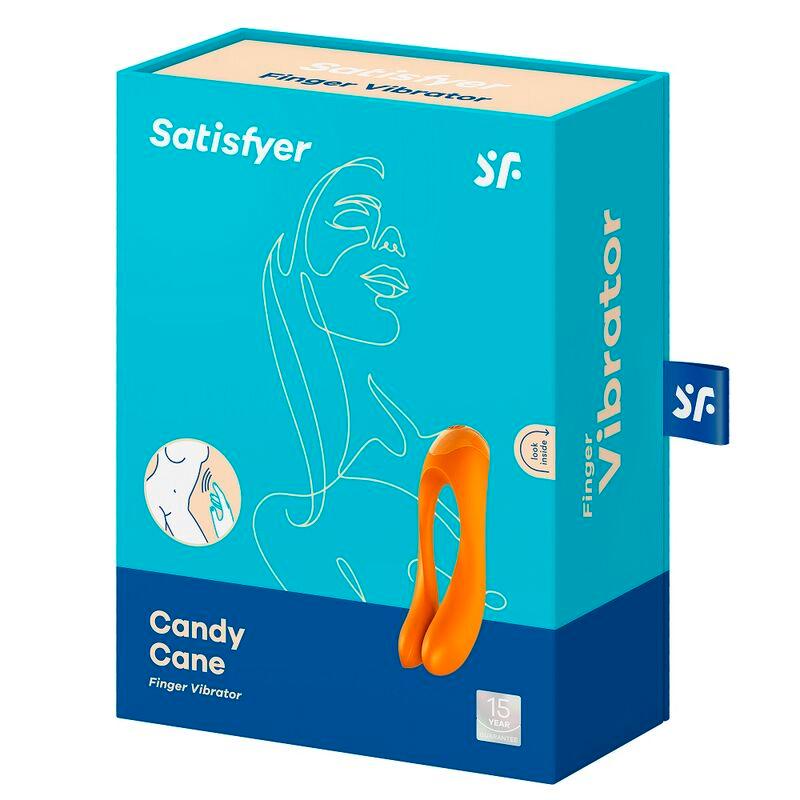 SATISFYER - CANDY CANE VIBRADOR DEDO NARANJA - Optelum