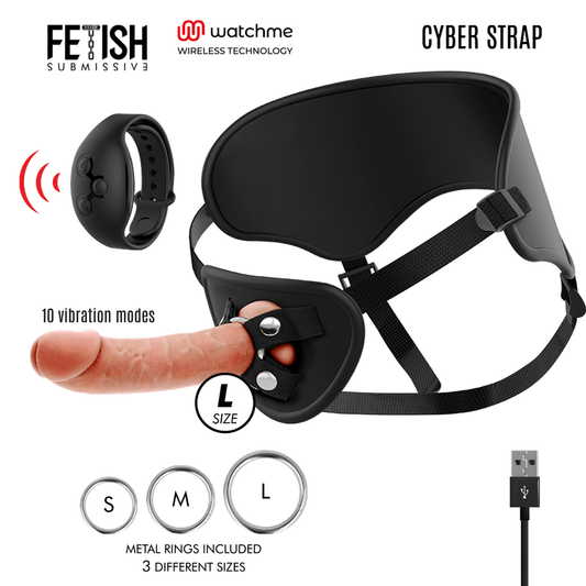 FETISH SUBMISSIVE CYBER STRAP - ARNES CON DILDO CONTROL REMOTO TECNOLOGIA WATCHME L - Optelum
