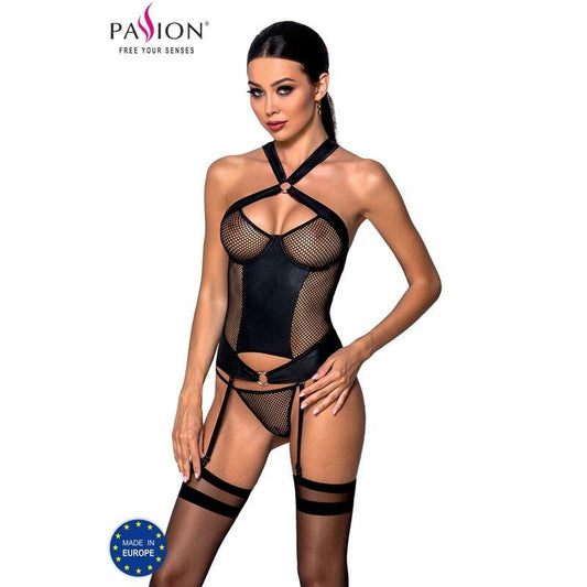 PASSION - AMANDA CORSET CUERO ECOLOGICO S/M - Optelum
