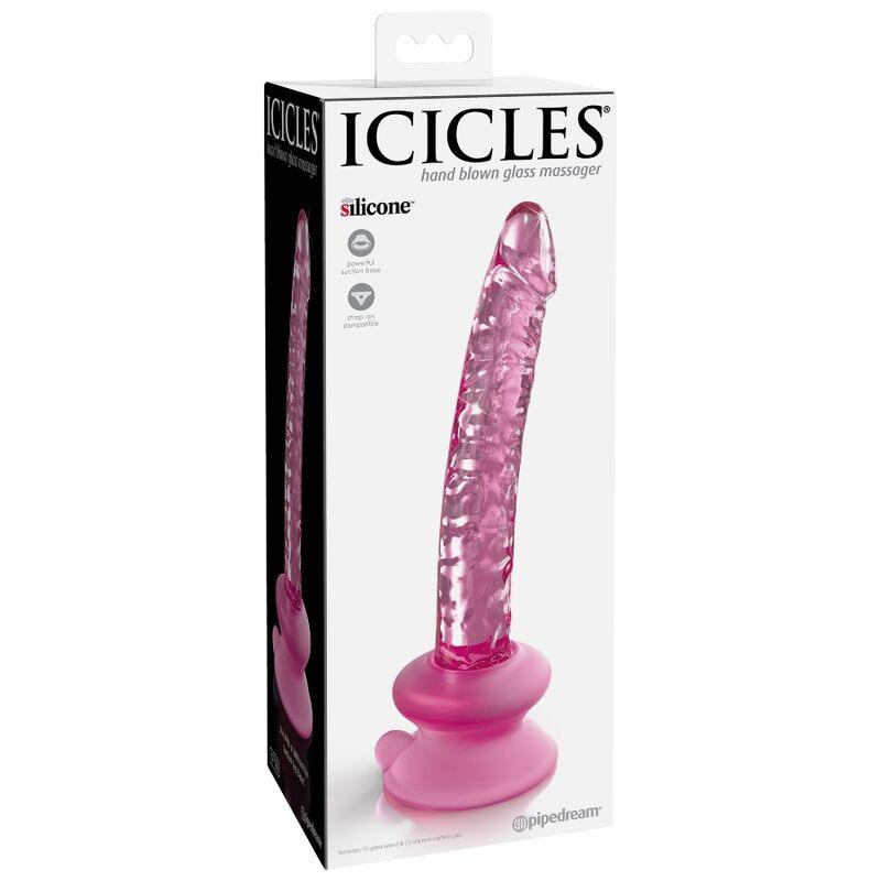 ICICLES - N. 86 DILDO VIDRIO CON VENTOSA - Optelum