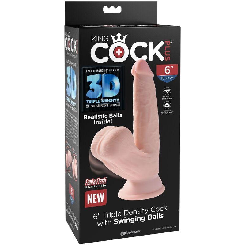 KING COCK - PLUS 3D DILDO SWINGING BALLS 12.7 CM - Optelum