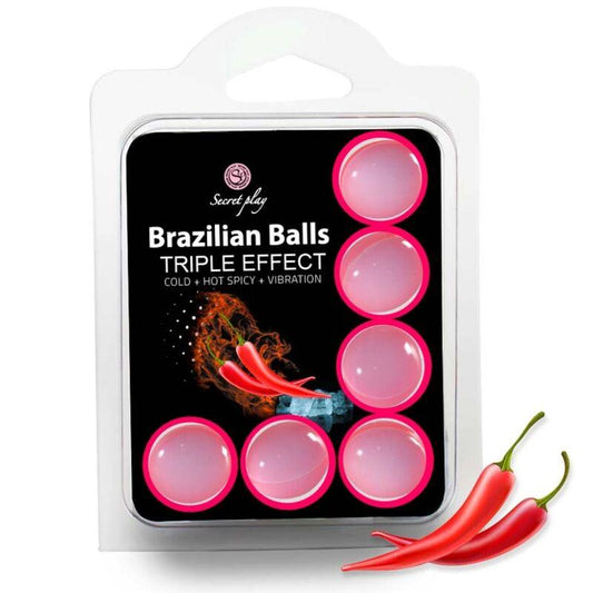 SECRETPLAY - SET 6 BRAZILIAN BALLS TRIPLE EFECTO - Optelum