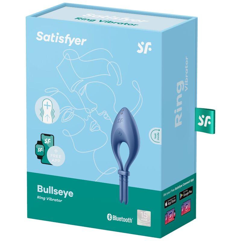 SATISFYER - BULLSEYE ANILLO VIBRADOR APP AZUL - Optelum