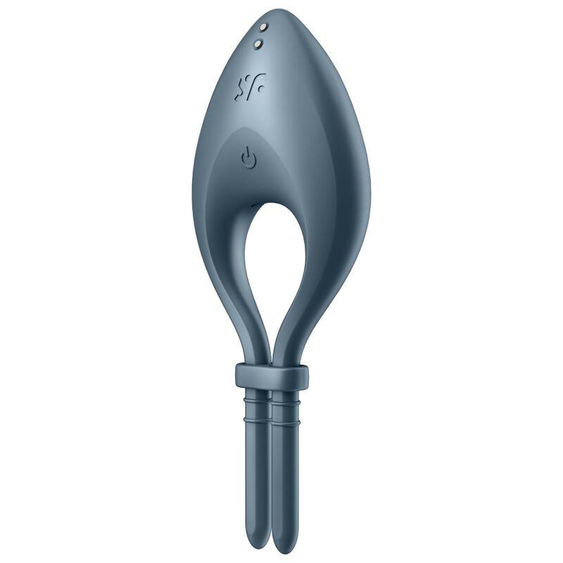 SATISFYER - BULLSEYE ANILLO VIBRADOR APP GRIS - Optelum