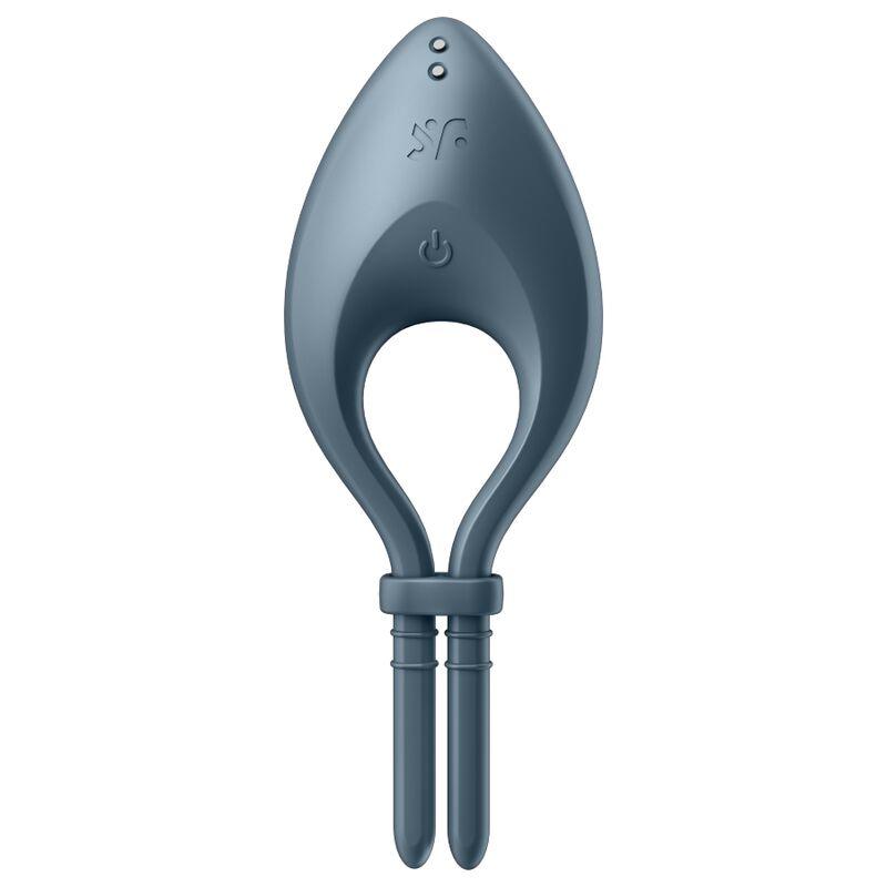 SATISFYER - BULLSEYE ANILLO VIBRADOR APP GRIS - Optelum