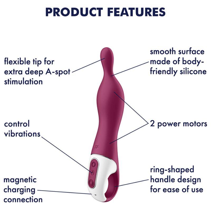 SATISFYER - AMAZING 1 VIBRADOR PUNTO A BERRY - Optelum