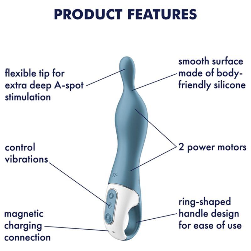 SATISFYER - AMAZING 1 VIBRADOR PUNTO A AZUL - Optelum