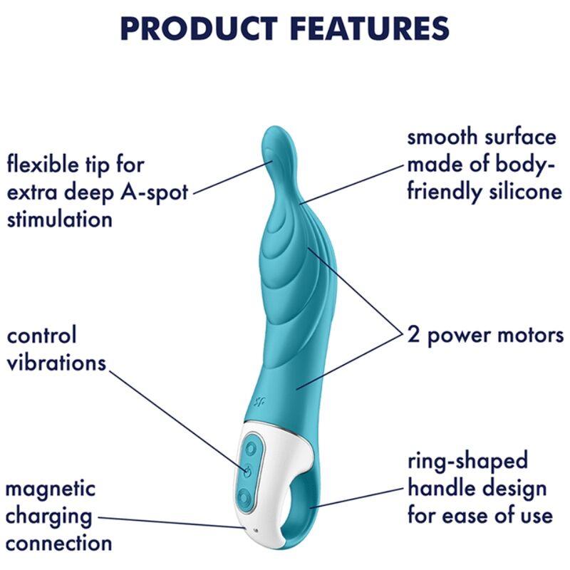 SATISFYER - AMAZING 2 VIBRADOR PUNTO A TURQUESA - Optelum