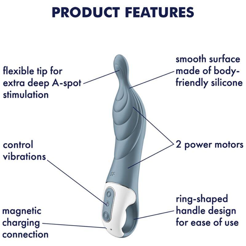 SATISFYER - AMAZING 2 VIBRADOR PUNTO A GRIS - Optelum