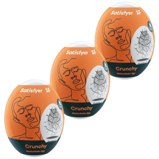 SATISFYER - 3 HUEVOS MASTURBADORES CRUNCHY - Optelum