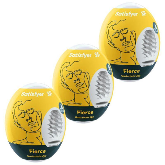 SATISFYER - 3 HUEVOS MASTURBADORES FIERCE - Optelum