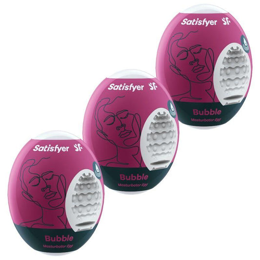 SATISFYER - 3 HUEVOS MASTURBADORES BUBBLE - Optelum