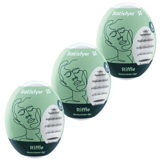 SATISFYER - 3 HUEVOS MASTURBADORES RIFFLE - Optelum