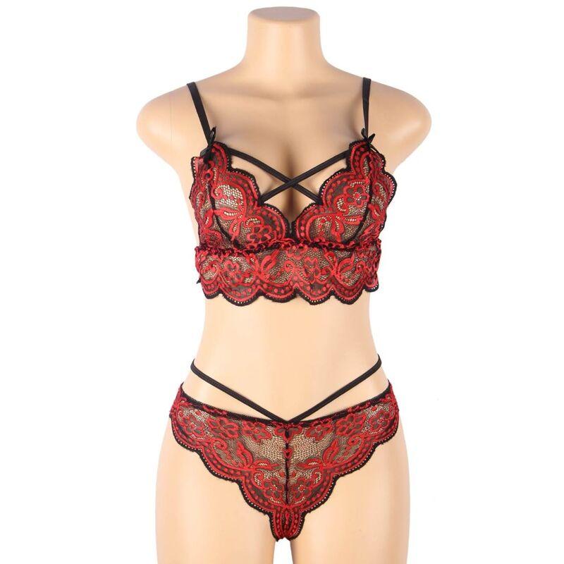SUBBLIME - SET DOS PIEZAS TOP Y PANTIES ENCAJE S/M - Optelum