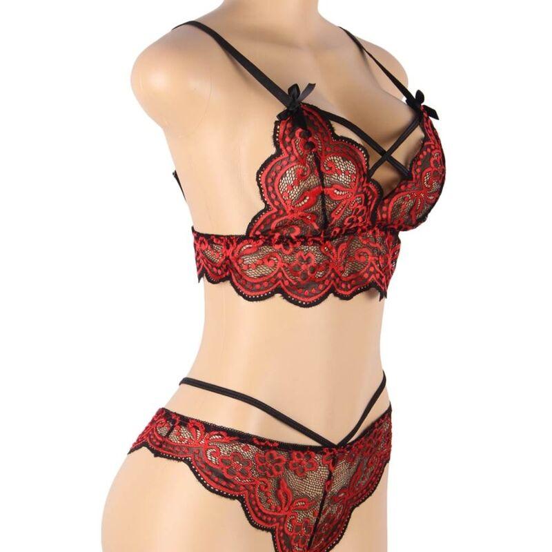 SUBBLIME - SET DOS PIEZAS TOP Y PANTIES ENCAJE S/M - Optelum