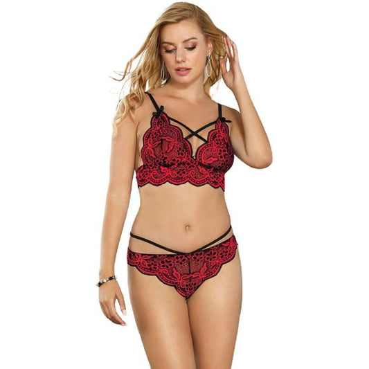 SUBBLIME - SET DOS PIEZAS TOP Y PANTIES ENCAJE S/M - Optelum