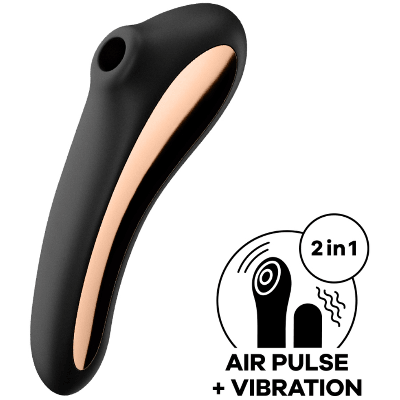 SATISFYER - DUAL KISS ESTIMULADOR CLITORIS NEGRO - Optelum