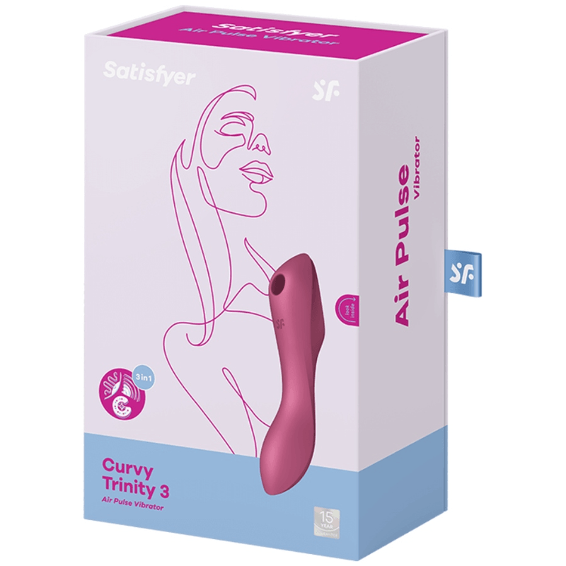 SATISFYER - CURVY TRINITY 3 ESTIMULADOR Y VIBRADOR ROJO - Optelum