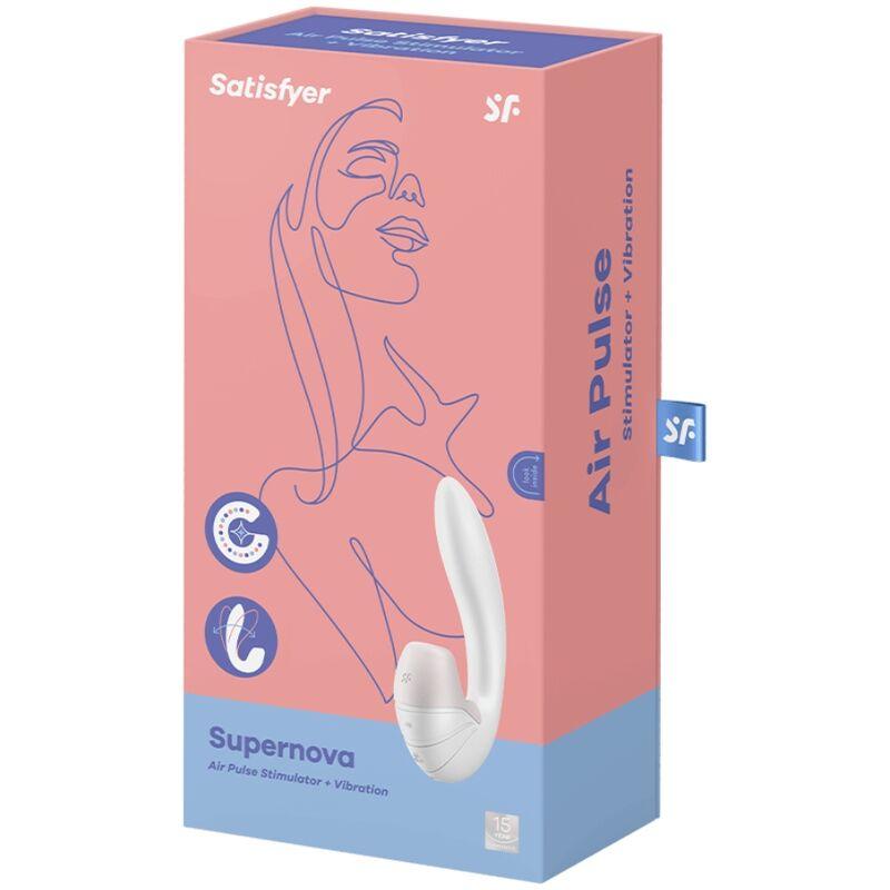 SATISFYER - SUPERNOVA ESTIMULADOR Y VIBRADOR BLANCO - Optelum